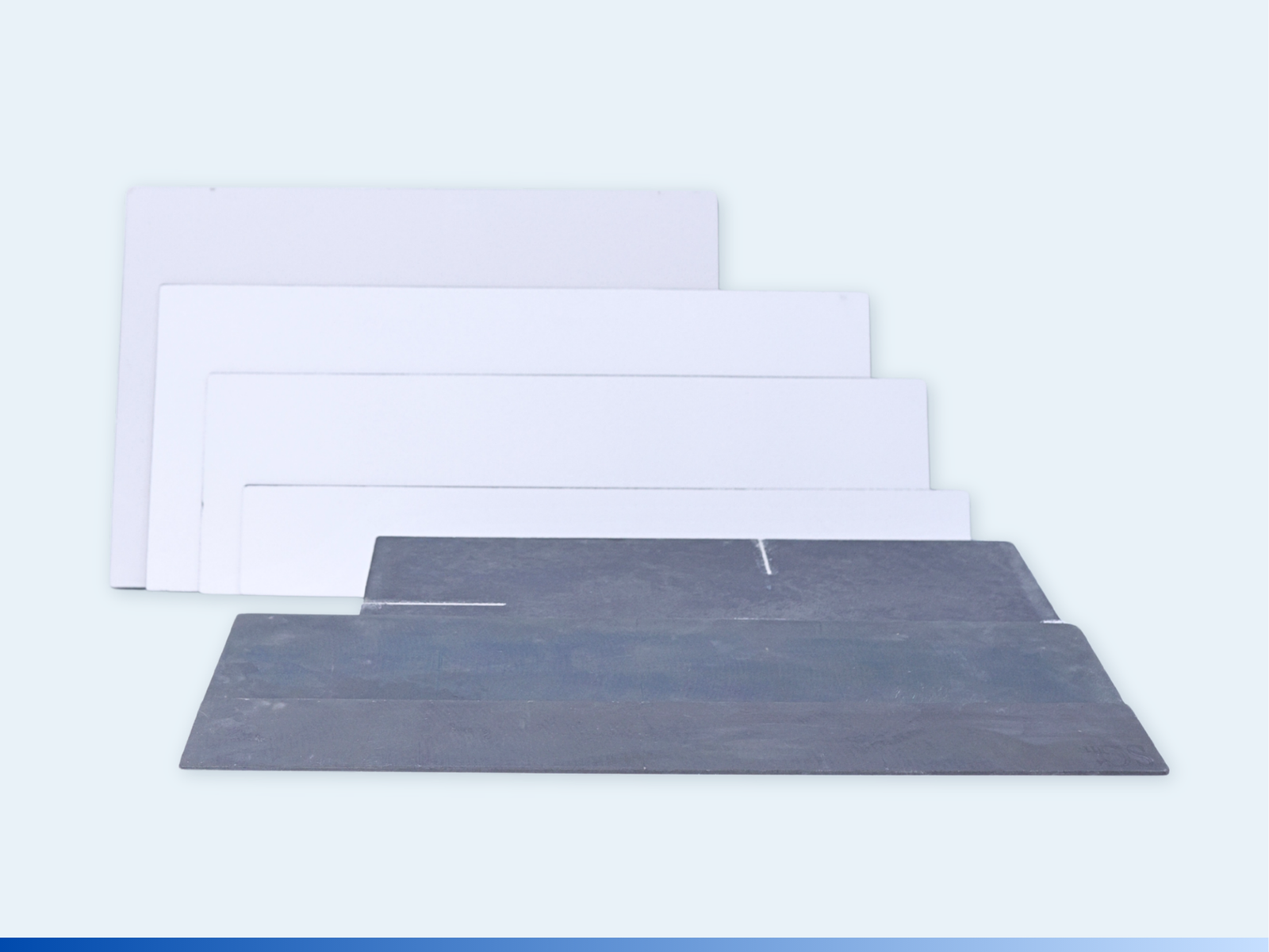 Silicon carbide kiln shelves in multiple sizes for ceramic firing (kiln furniture).