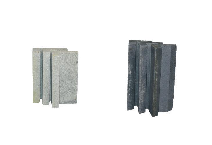Reaction bonded silicon carbide (SiC) burner blocks and flame baffles for kiln combustion systems